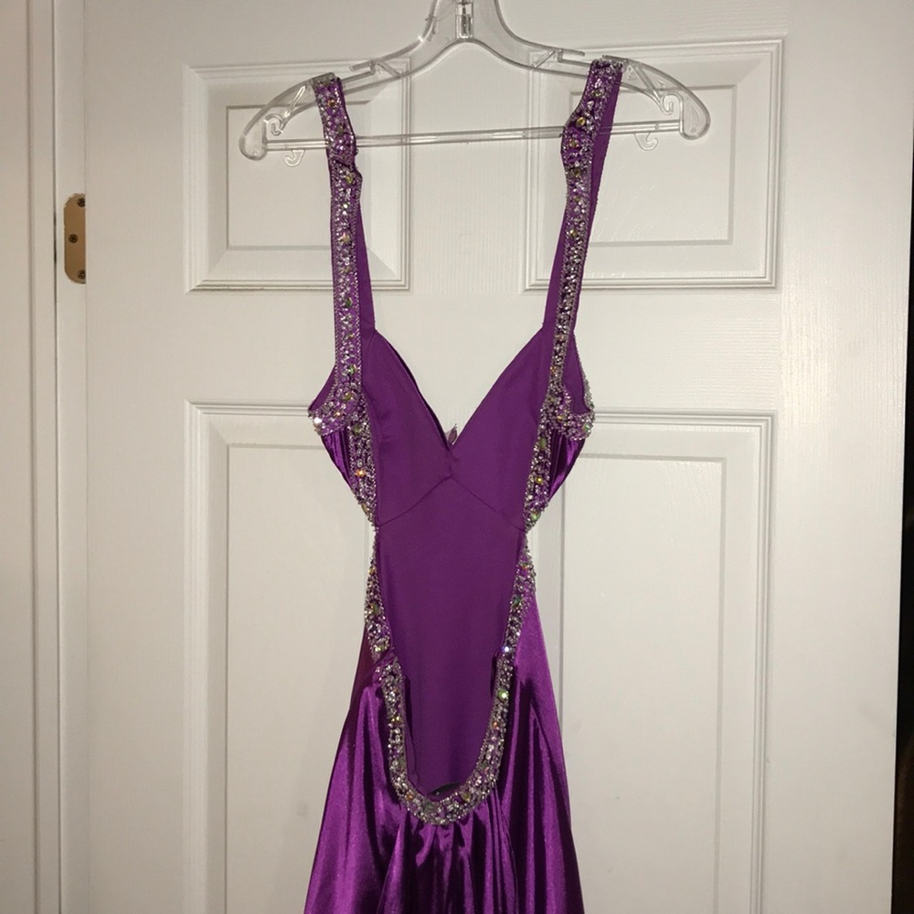 Purple silk prom dress - Picture 3 of 4
